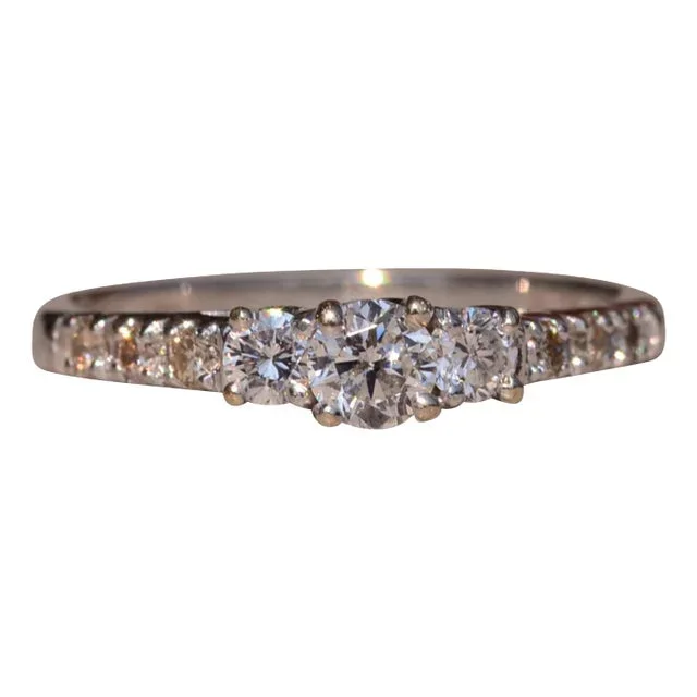 The Stars Road: Justin Ashley Signed White Gold Three Diamond Ring