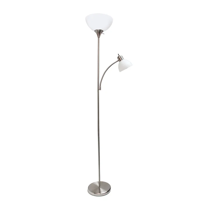Traditional Metal Floor Lamp with Torchiere and Reading Light