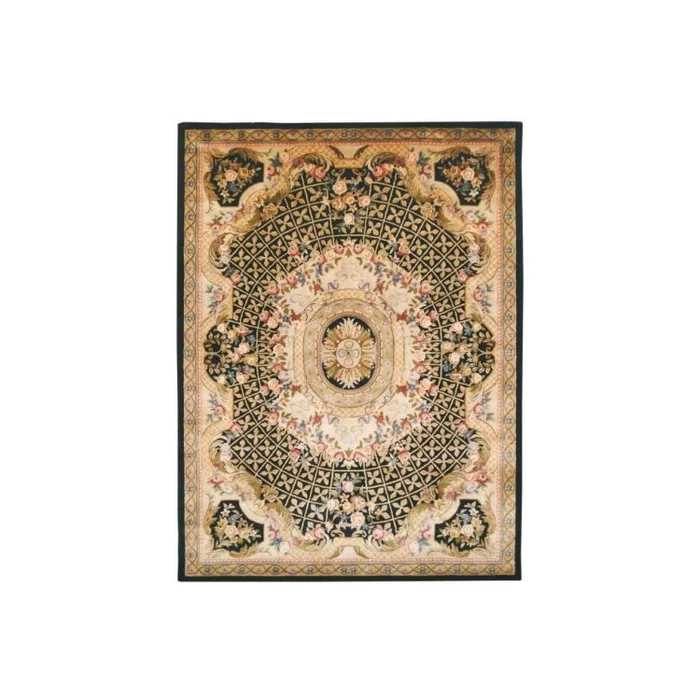 Traditional Rug – Classic Wool Pile -Black/Gold