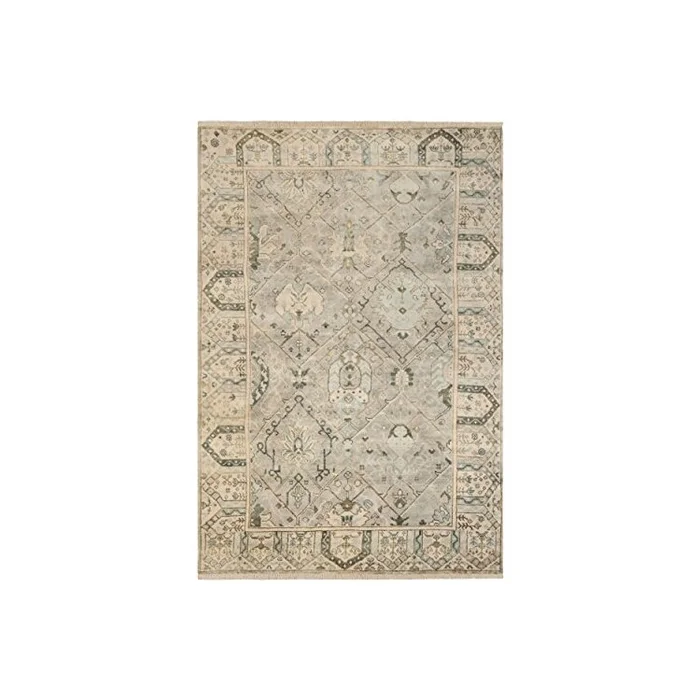 Traditional Rug – Oushak Wool Pile -Grey/Ivory Style-B