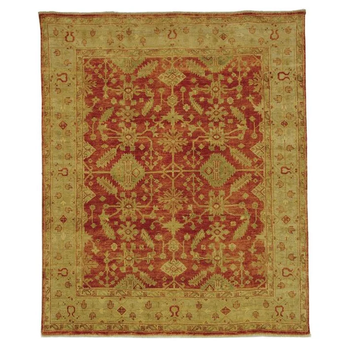 Traditional Rug – Oushak Wool Pile -Rust/Ivory