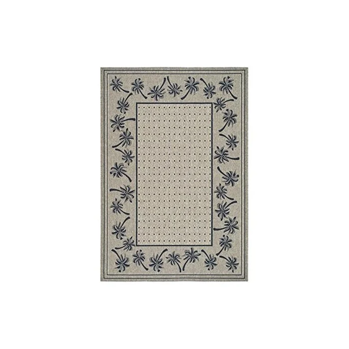 Transitional Polypropylene Rugs Coffee Black Small Rectangle