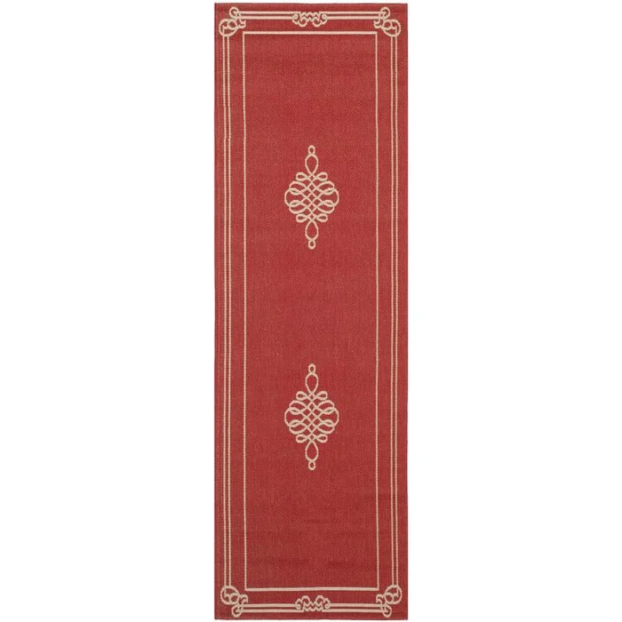 Transitional Rug – Courtyard 6000 Polypropylene -Red/Creme