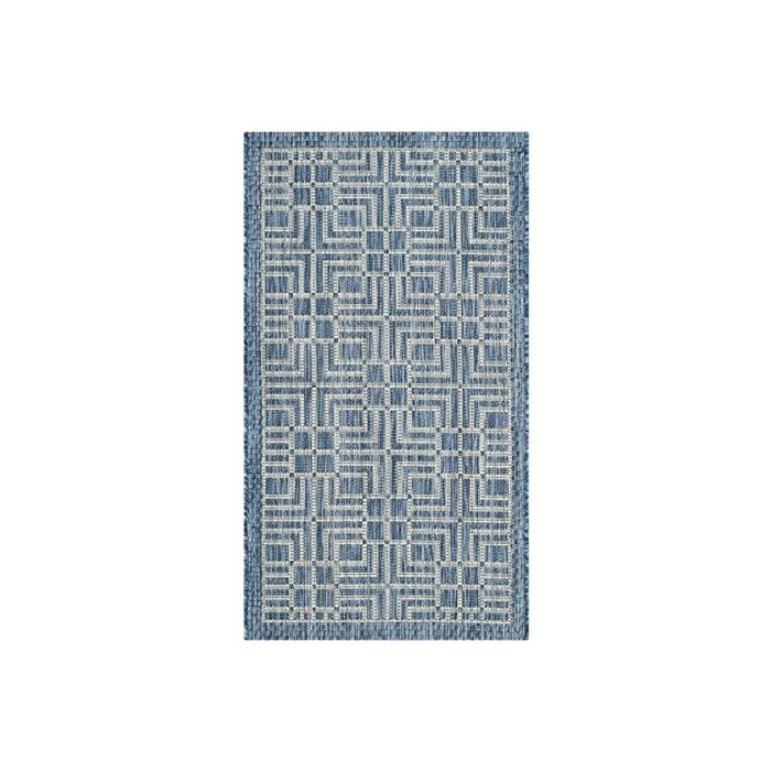 Transitional Rug – Courtyard Polypropylene -Navy/Grey Style-B