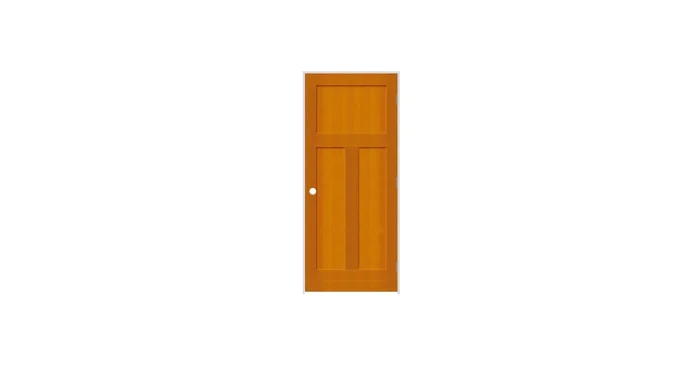 Trimlite 26″ by 80″ 1+2-Panel Shaker Left Handed Interior Prehung Passage Door with Brushed Chrome Hinges and 7-1/4″ Door Jamb
