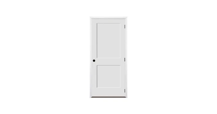 Trimlite 32″ by 80″ 2-Panel Shaker Left Handed Interior Prehung Fire Rated Passage Door with Oil Rubbed Bronze Hinges and 6 9/16″ Door Jamb – Bronze Sill