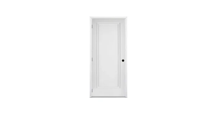 Trimlite 32″ by 80″ 2-Step Shaker Right Handed Interior Prehung Fire Rated Passage Door with Satin Nickel Hinges and 6 9/16″ Door Jamb – Mill Sill