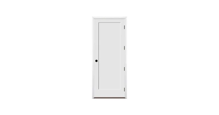 Trimlite 32″ by 96″ 1-Panel Shaker Left Handed Interior Prehung Fire Rated Passage Door with Oil Rubbed Bronze Hinges and 4 9/16″ Door Jamb – Bronze Sill