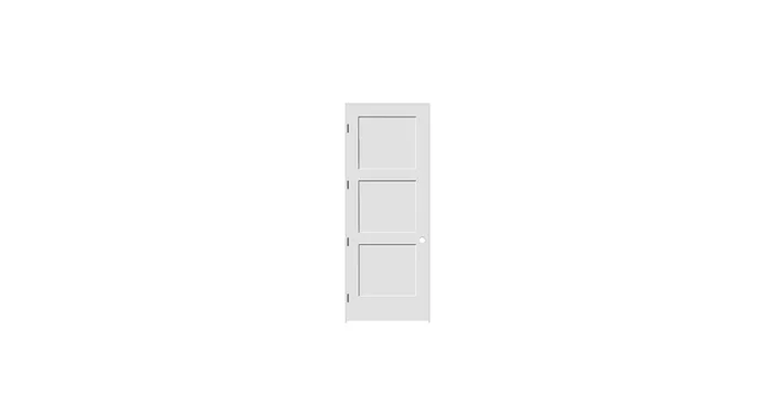 Trimlite 32″ by 96″ 3-Panel Shaker Right Handed Interior Prehung Fire Rated Passage Door with Oil Rubbed Bronze Hinges and 6 9/16″ Door Jamb – Mill Sill