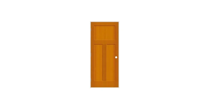 Trimlite 34″ by 80″ 1+2-Panel Shaker Right Handed Interior Prehung Passage Door with Brushed Chrome Hinges and 6-9/16″ Door Jamb