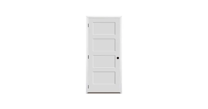Trimlite 36″ by 80″ 4-Panel Shaker Right Handed Interior Prehung Fire Rated Passage Door with Oil Rubbed Bronze Hinges and 7 1/4″ Door Jamb – Mill Sill