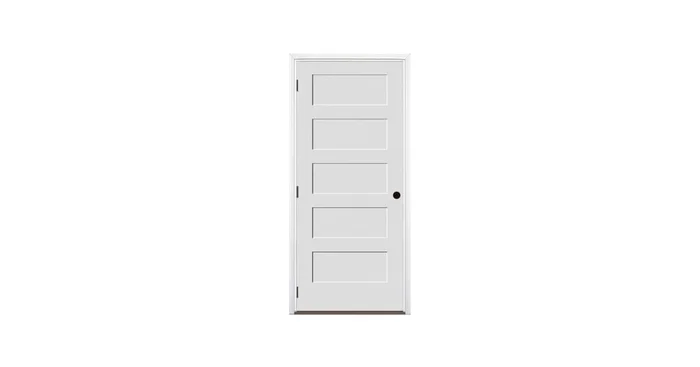 Trimlite 36″ by 80″ 5-Panel Shaker Right Handed Interior Prehung Fire Rated Passage Door with Oil Rubbed Bronze Hinges and 7 1/4″ Door Jamb – Mill Sill