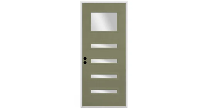 Trimlite Contemporary 38″ by 82″ Clear Glass Right Handed Pre-Hung Entry Door with 4-9/16″ Door Jamb, Oil Rubbed Bronze Hinges, and Mill Sill