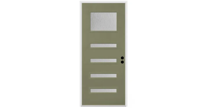 Trimlite Contemporary 38″ by 82″ Water Glass Left Handed Pre-Hung Entry Door with 6-9/16″ Door Jamb, Black Hinges, and Mill Sill