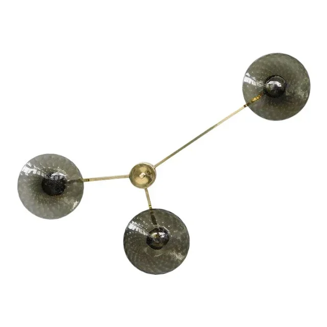 Trio Polished Brass Smoky Bubbles Glass Flush Mount by Fabio Ltd