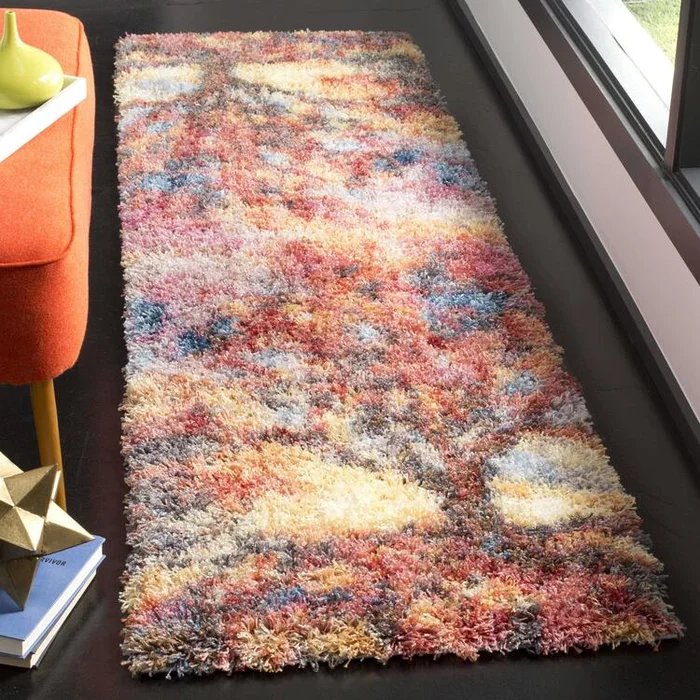 Turquoise Blue Area Rug, Power Loomed Polyester Pile, 2′ x 8′ Runner – Safavieh