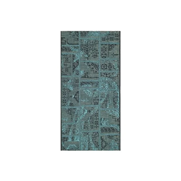 Turquoise Polypropylene Rugs Transitional Style Small Rectangular 5×2’6