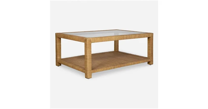 Uttermost Kensing 42″ Wide Mango and Rattan Table