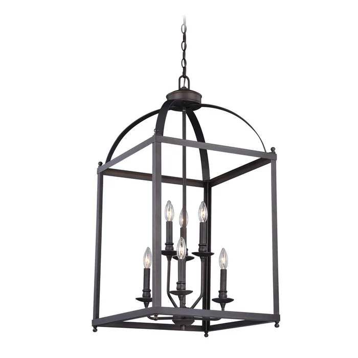 Vaxcel Juliet 6 Light Bronze Lantern Candle Pendant