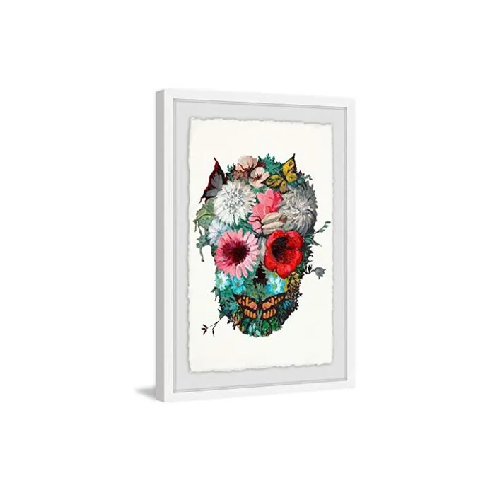 Vibrant Floral Skull Artwork | Marmont Hill Style | Large Framed Painting Print – Marmont Hill