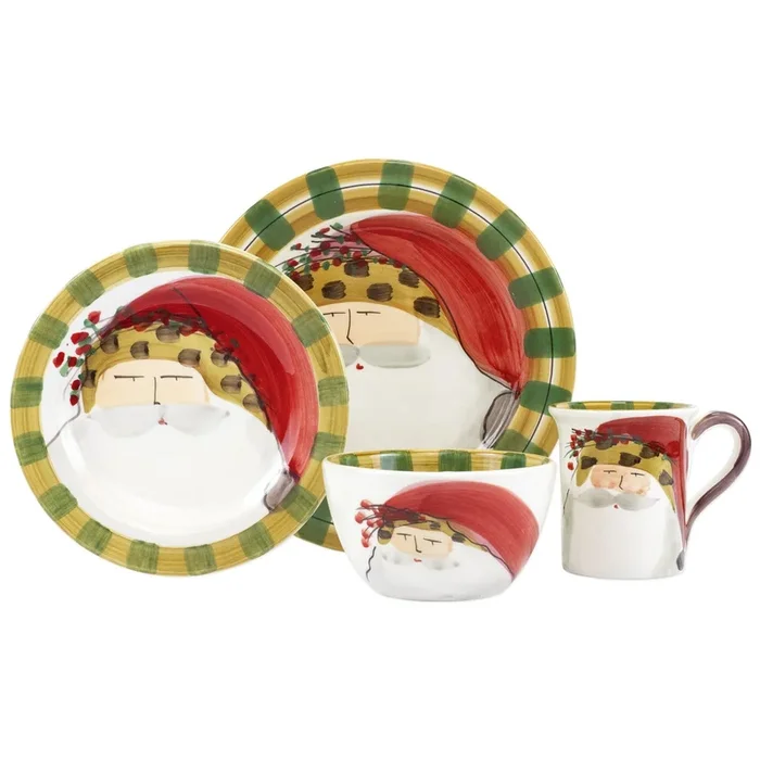 VIETRI: Old St. Nick Animal Hat Four-Piece Place Setting