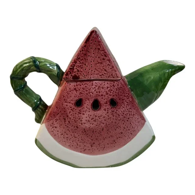 Vintage 1990’s Watermelon Slice Ceramic Teapot