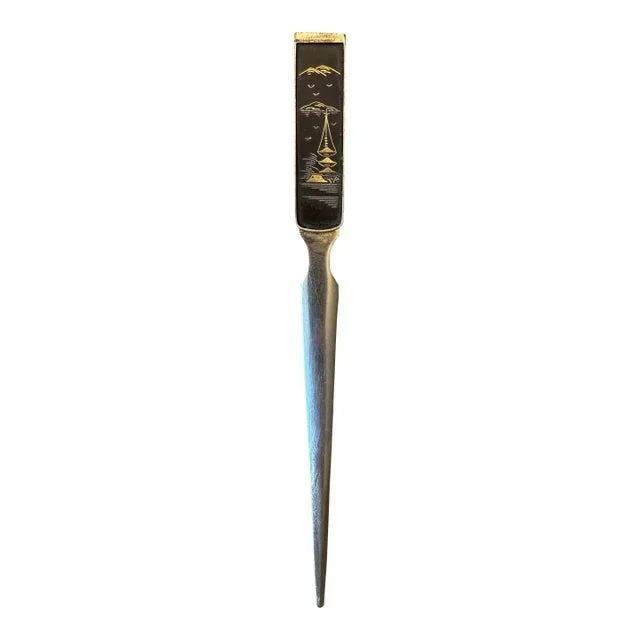 Vintage Amita Japanese Damascene Letter Opener