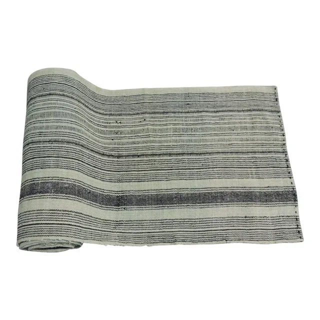 Vintage Blue Stripes Woven Asian Textile