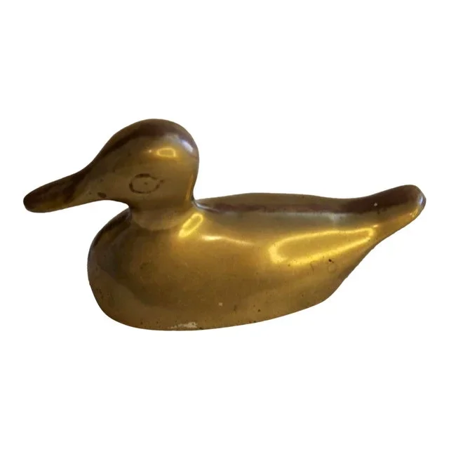 Vintage Brass Duck Figurine / Paperweight