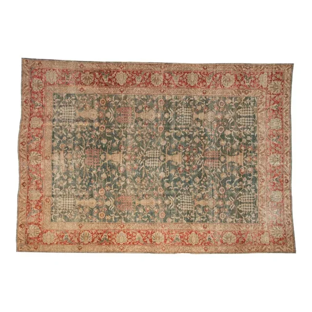 Vintage Distressed Tabriz Carpet – 8’1″ x 11’4″