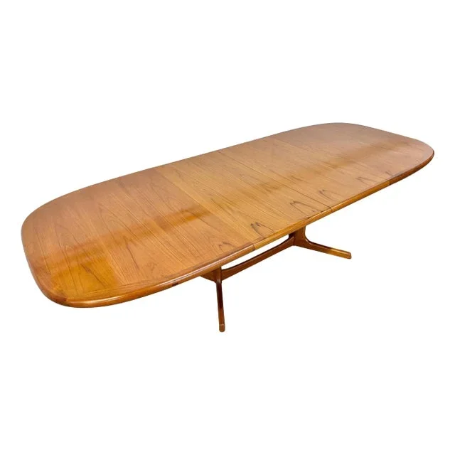 Vintage Drylund Danish Modern Teak Oval Dining Table