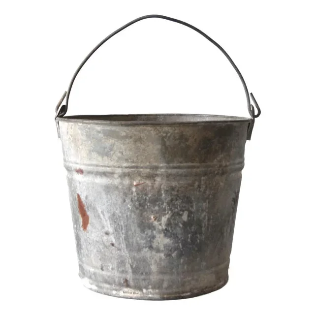Vintage Galvanized Tin Bucket