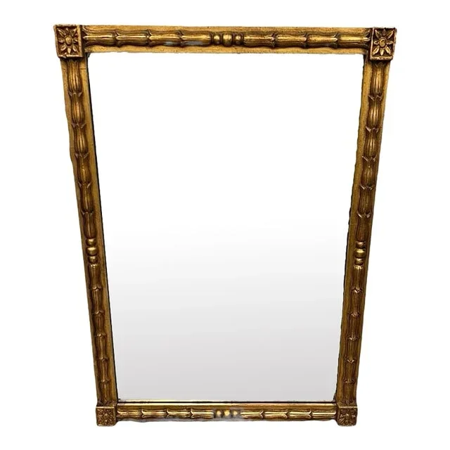 Vintage Gold Tulip DesignWood Frame Wall Mirror