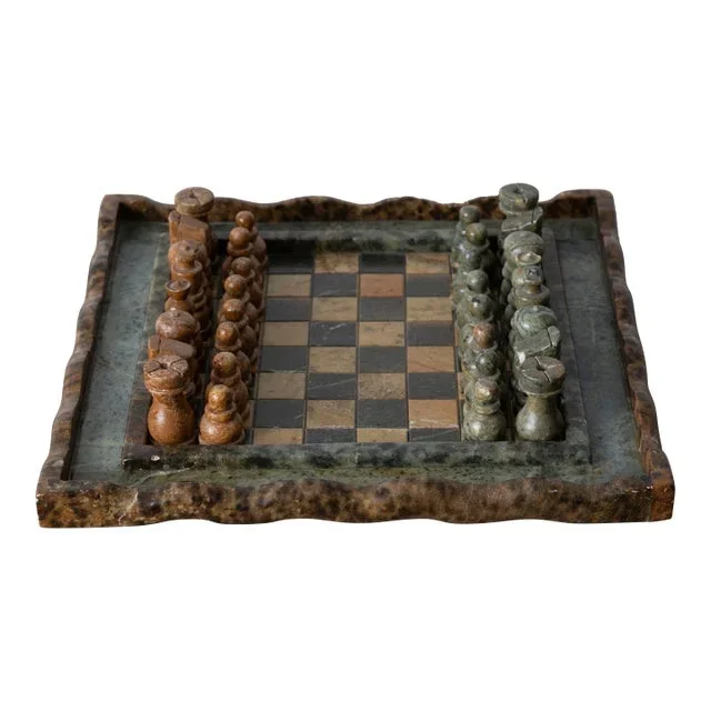Vintage Hardstone Chess Set