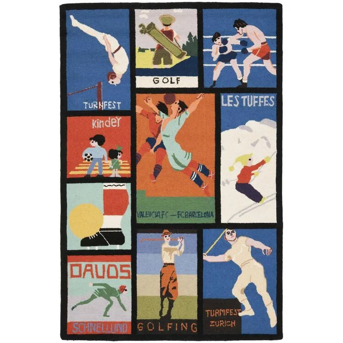 Vintage Posters Assorted Round Rug