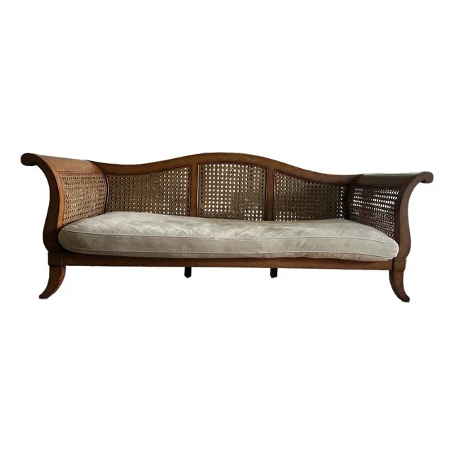 Vintage Ralph Lauren Marseille Kristin Sofa, British Colonial Style With Upholstered Cushion