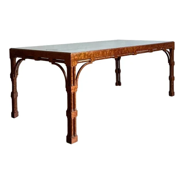 Vintage Regency Faux Finished Fretwork Dining Table