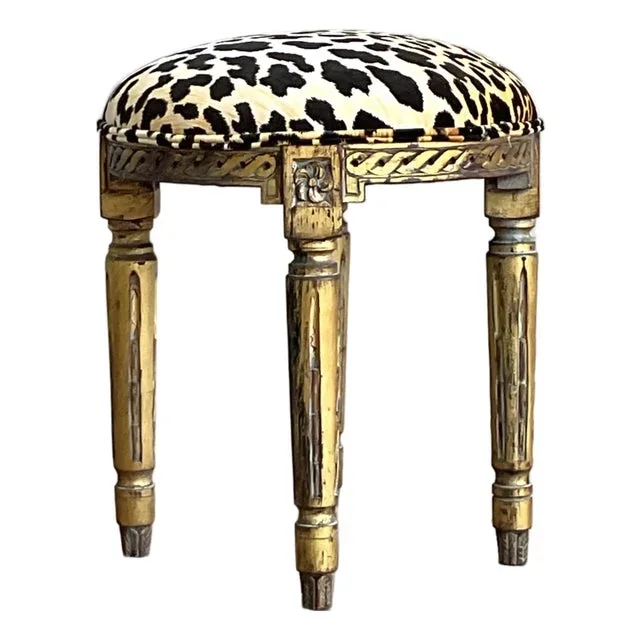 Vintage Regency Gilt Braid Stool