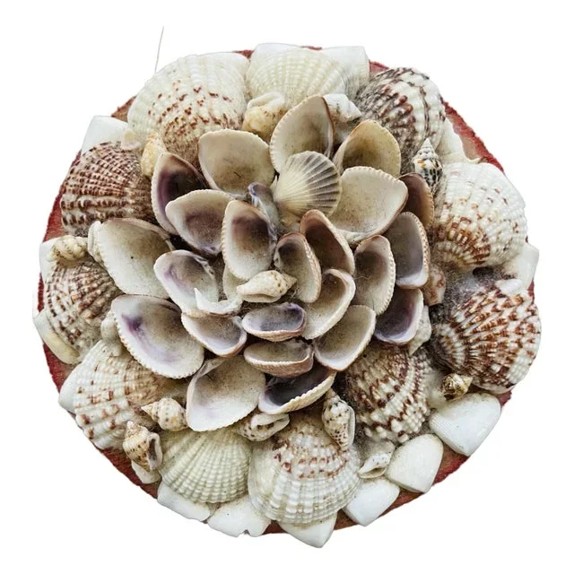 Vintage Seashell Small Round Jewelry Trinket Box