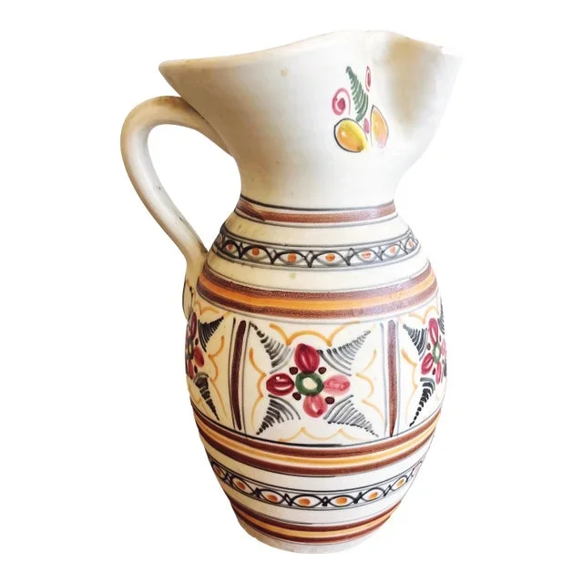 Vintage Spanish Talavera Ceramic Pitcher