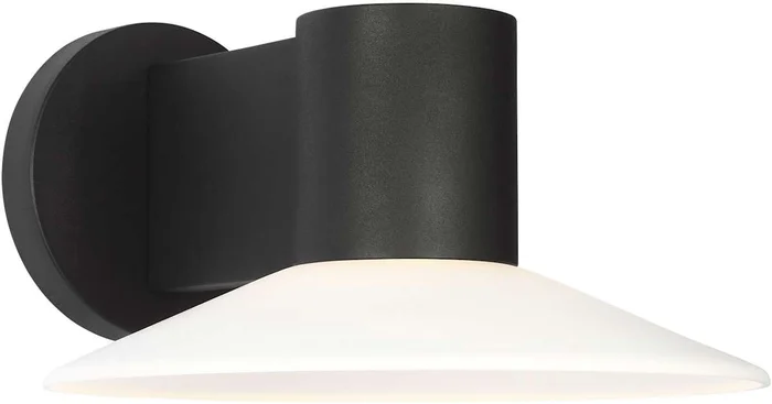 Visual Comfort Focal 7″ Tall LED Outdoor Wall Sconce with Opal Etched Glass Shade