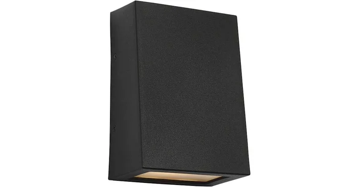 Visual Comfort Kakudo 8″ Tall LED Outdoor Wall Sconce with Etched Glass Panel
