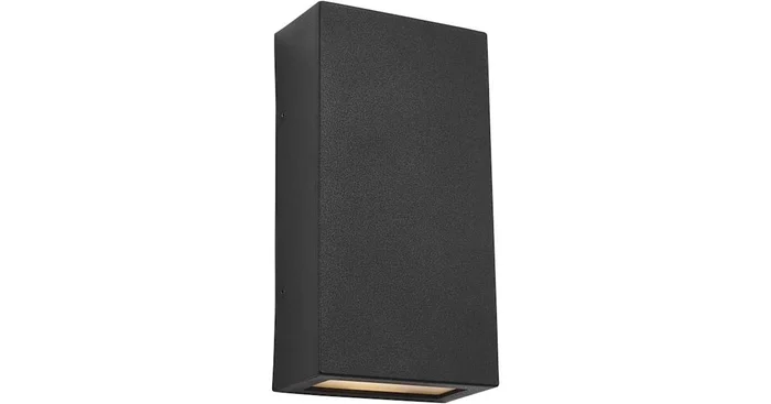 Visual Comfort Kukei 11″ Tall LED Outdoor Wall Sconce with Etched Glass Panel