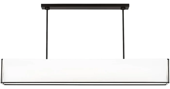 Visual Comfort Velero 56″ Wide LED Linear Chandelier with Linen Shade