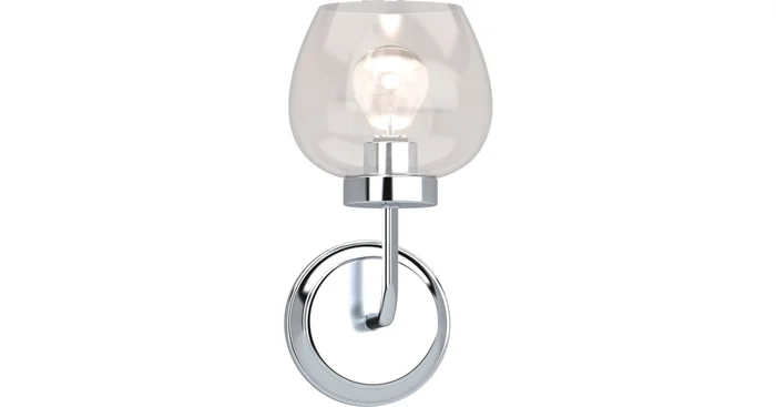 Volume Lighting Aria Single Light 12″ Tall Bathroom Sconce with Clear Glass Shade