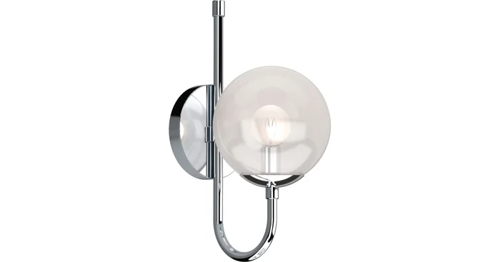 Volume Lighting Lawrence Single Light 13″ Tall Bathroom Sconce with Clear Glass Orb Shade