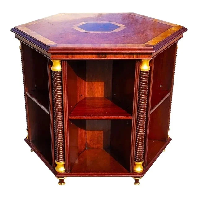 Walnut Center Table Bookcase by Arthur Brett England