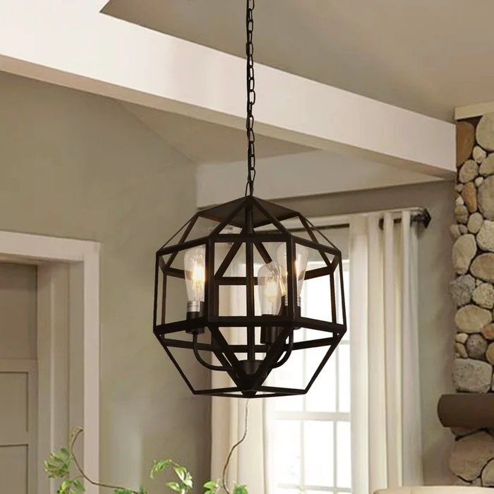 Warehouse of Tiffany Ukani Matte Brown 3-light Chandelier