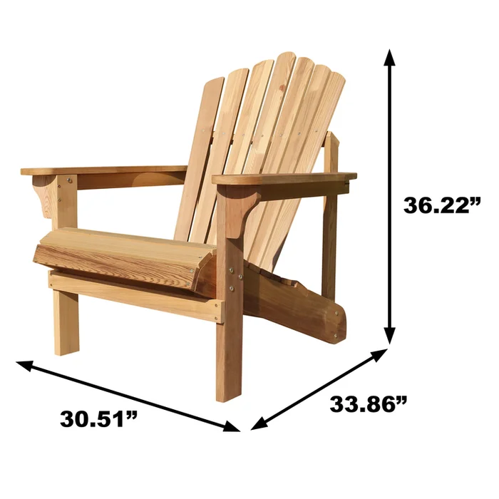 Western Red Cedar Adirondack Chair with Contoured Seat & Back Panel