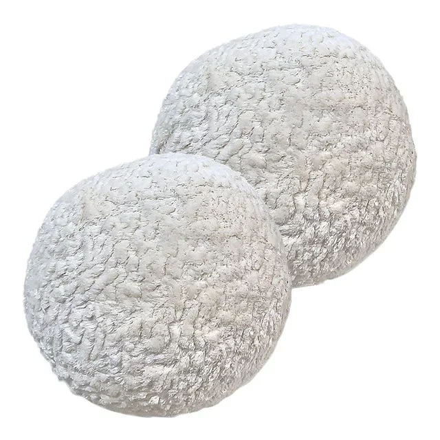 White Boucle Chic Round Pillows by Arlene Angard, Set of 2